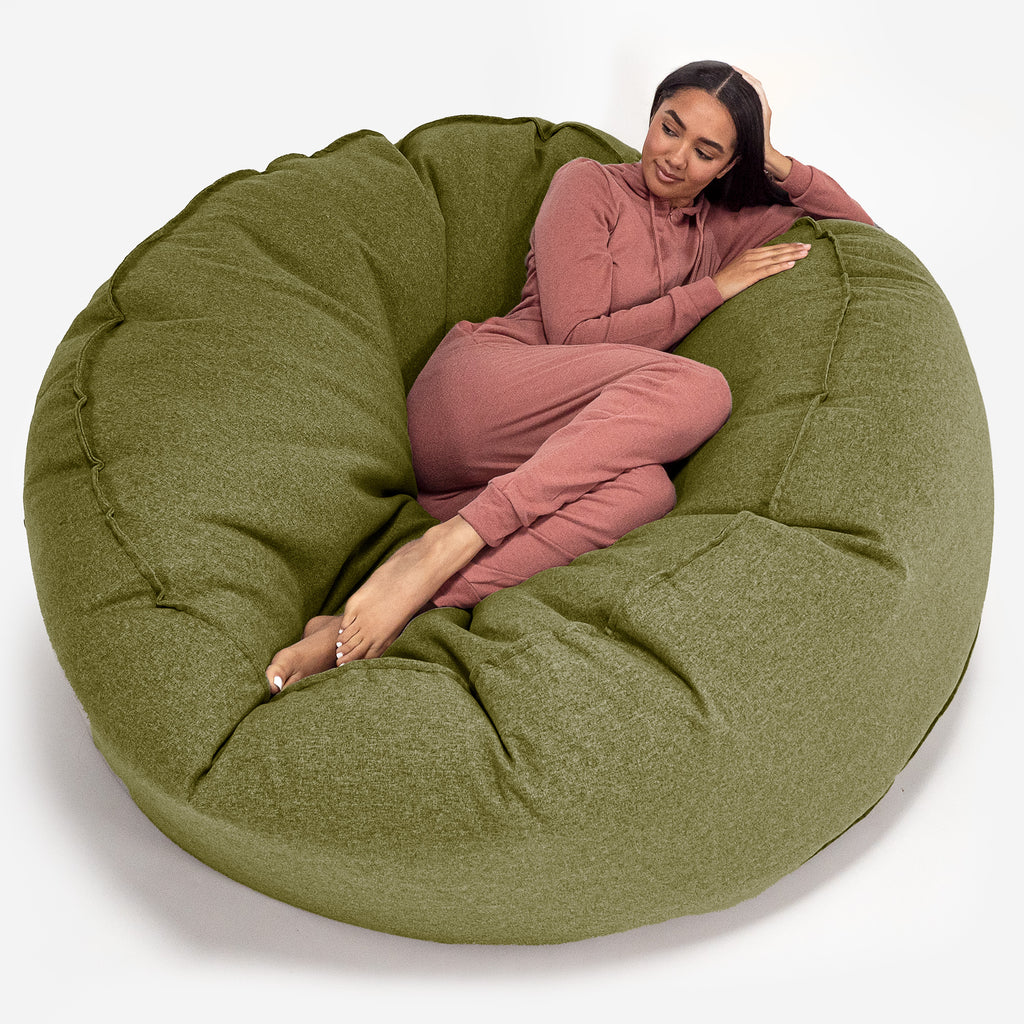 Mega-Mammoth Sofa Sitzsack XXL - Interalli Wolle Hellgrün 01