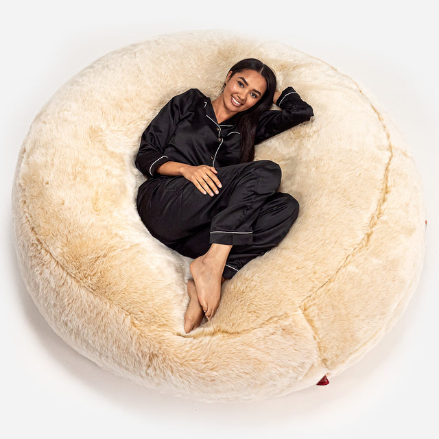 Mega-Mammoth Sofa Sitzsack XXL - Kunstfell Weiß 01