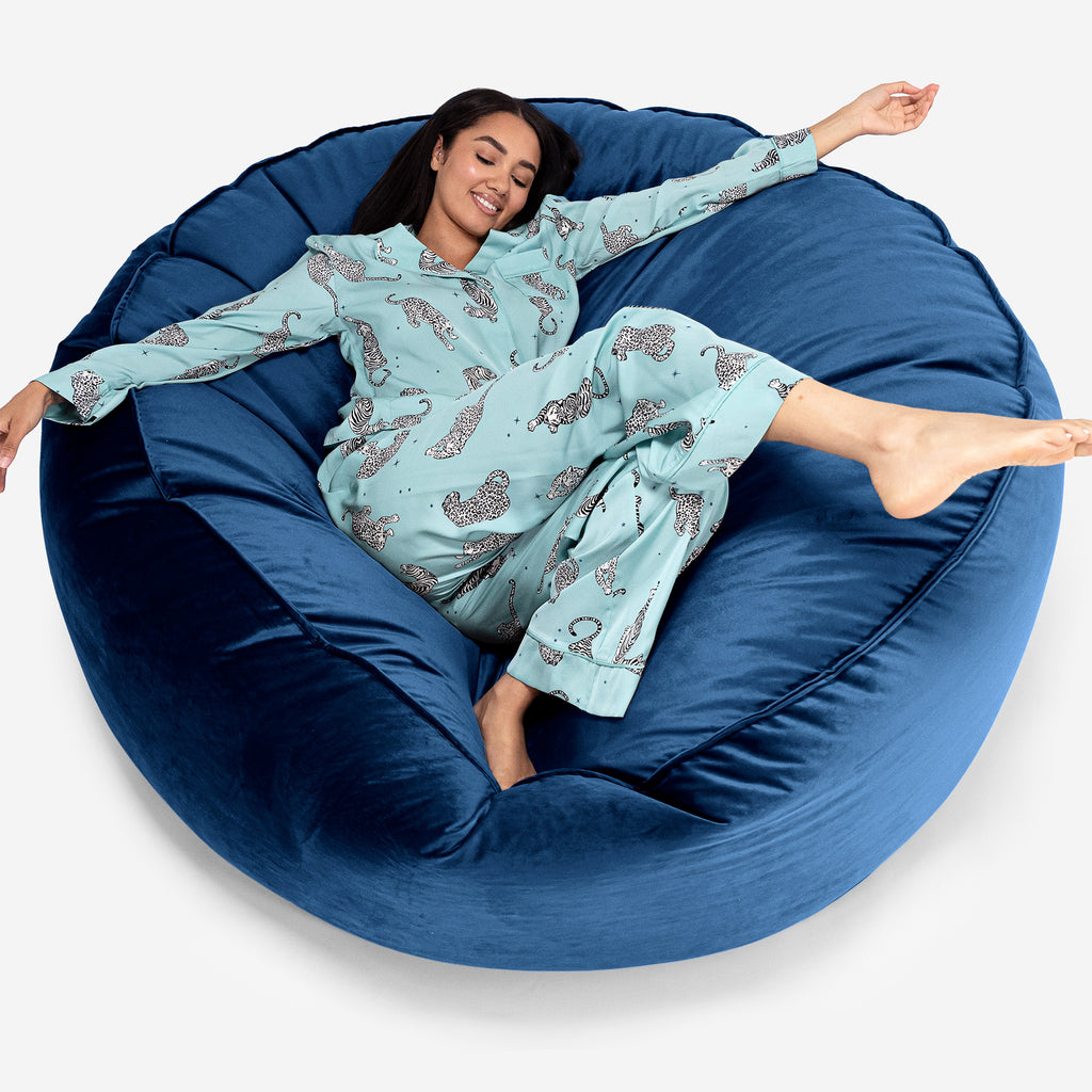 Mega-Mammoth Sofa Sitzsack XXL - Samt Marineblau 01