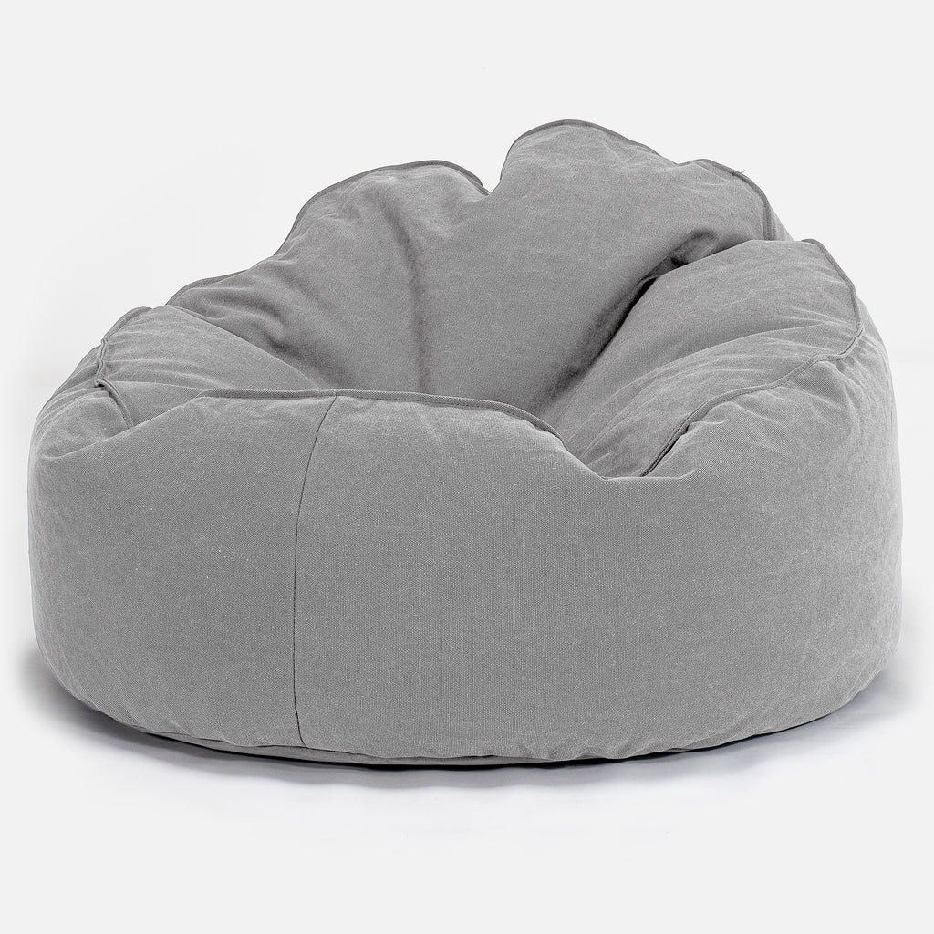 Mini-Mammoth Sitzsack - Stonewashed-stoff Pewter 01