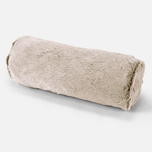 Nackenrolle Dekokissen / Sofa Kissenbezug 20 x 55cm - Kaninchen Kunstfell Goldbraun