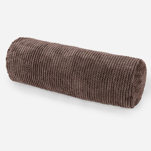 Nackenrolle Kissen 20 x 55cm - Pom-Pom Schoko 01
