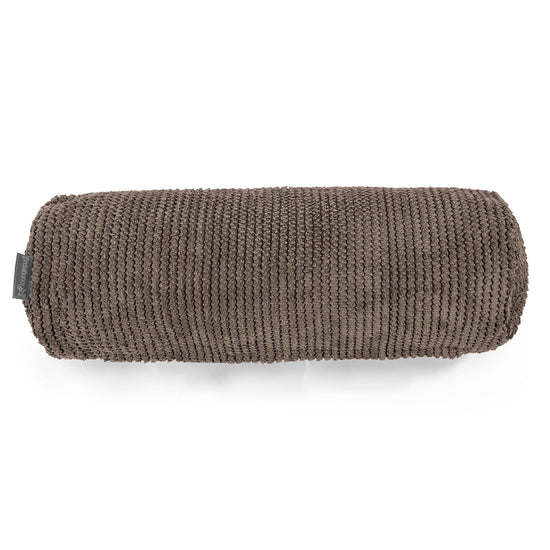 Nackenrolle Kissen 20 x 55cm - Pom-Pom Schoko 02