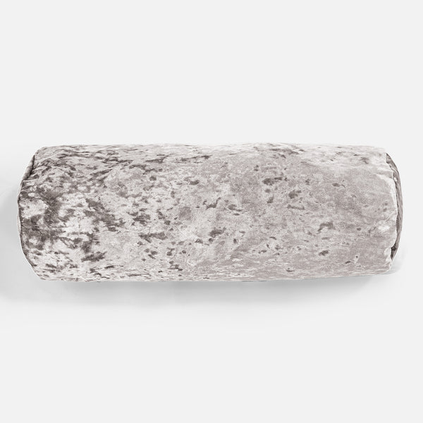 Nackenrolle Kissen 20 x 55cm - Retro-Samt Silber 01