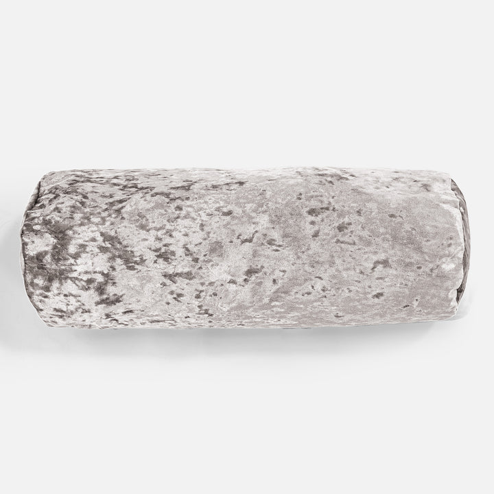 Nackenrolle Kissen 20 x 55cm - Retro-Samt Silber 02