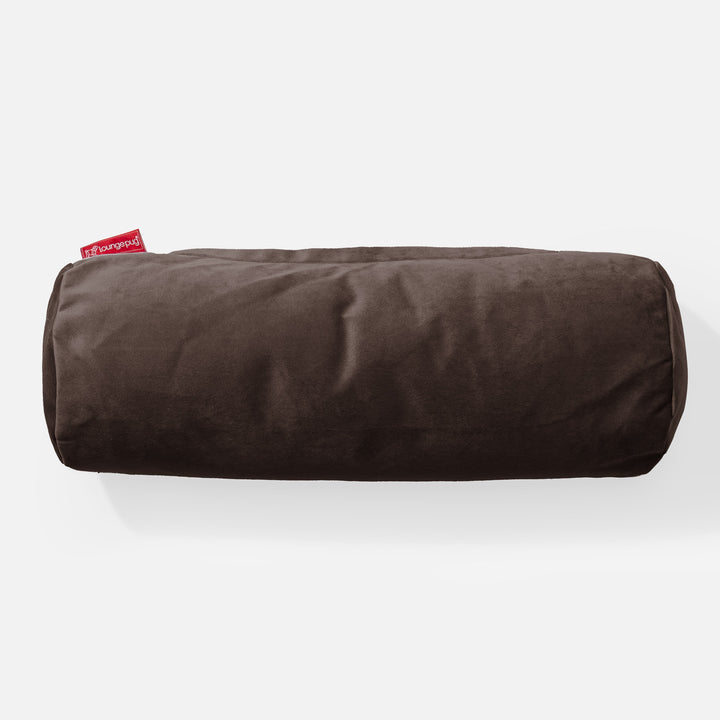 Nackenrolle Dekokissen / Sofakissen 20 x 55cm - Samt Espresso 02
