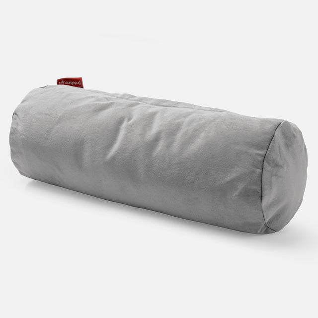 Nackenrolle Dekokissen / Sofakissen 20 x 55cm - Samt Silber 01