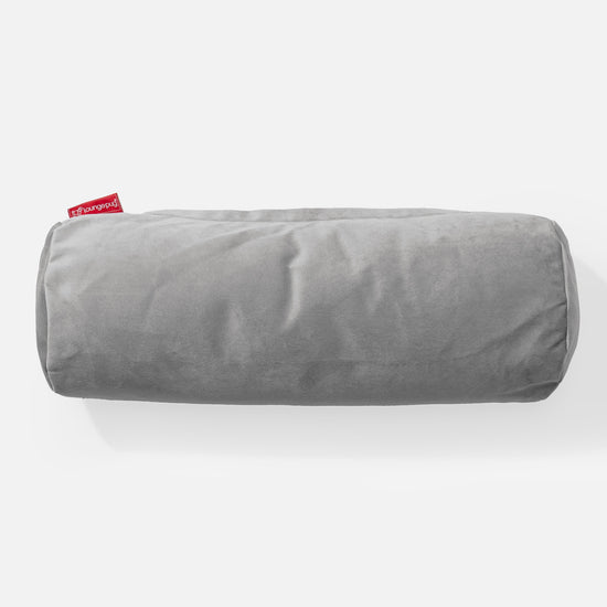 Nackenrolle Dekokissen / Sofakissen 20 x 55cm - Samt Silber 02