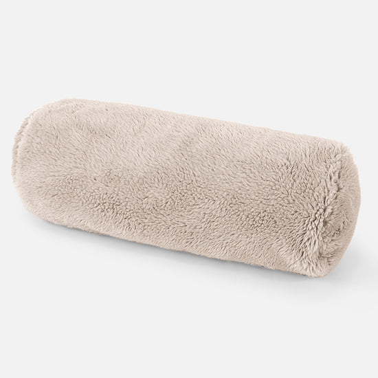 Nackenrolle Kissen 20 x 55cm - Teddy Kunstfell Nerzfarben 01