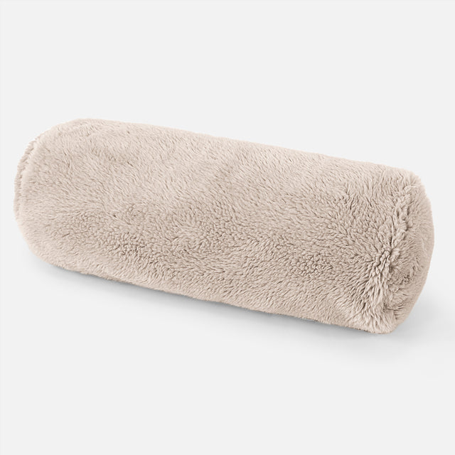 Nackenrolle Kissen 20 x 55cm - Teddy Kunstfell Nerzfarben 01