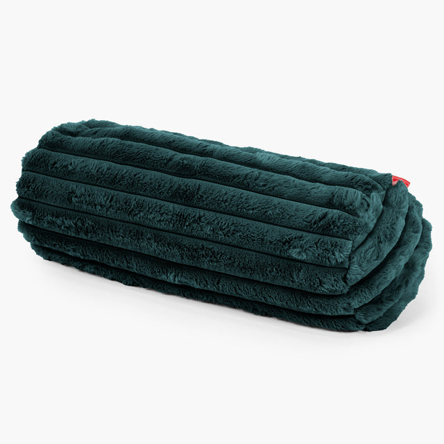 Nackenrolle Dekokissen / Sofa Kissenbezug 20 x 55cm - Ultra Plüsch Cord Blaugrün 01