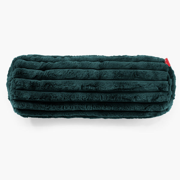 Nackenrolle Dekokissen / Sofa Kissenbezug 20 x 55cm - Ultra Plüsch Cord Blaugrün 01