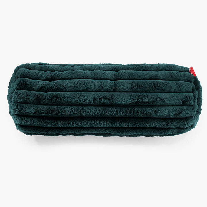 Nackenrolle Dekokissen / Sofa Kissenbezug 20 x 55cm - Ultra Plüsch Cord Blaugrün 02