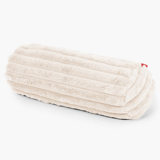 Nackenrolle Dekokissen / Sofa Kissenbezug 20 x 55cm - Ultra Plüsch Cord Creme 01