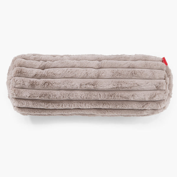 Nackenrolle Dekokissen / Sofa Kissenbezug 20 x 55cm - Ultra Plüsch Cord Nerzfarben 01