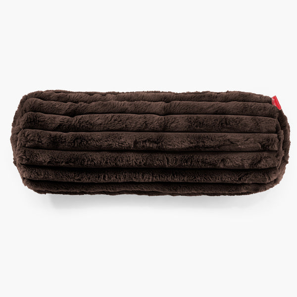 Nackenrolle Dekokissen / Sofa Kissenbezug 20 x 55cm - Ultra Plüsch Cord Nussbraun 01