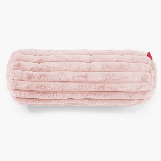 Nackenrolle Dekokissen / Sofa Kissenbezug 20 x 55cm - Ultra Plüsch Cord Pastellrosa 02
