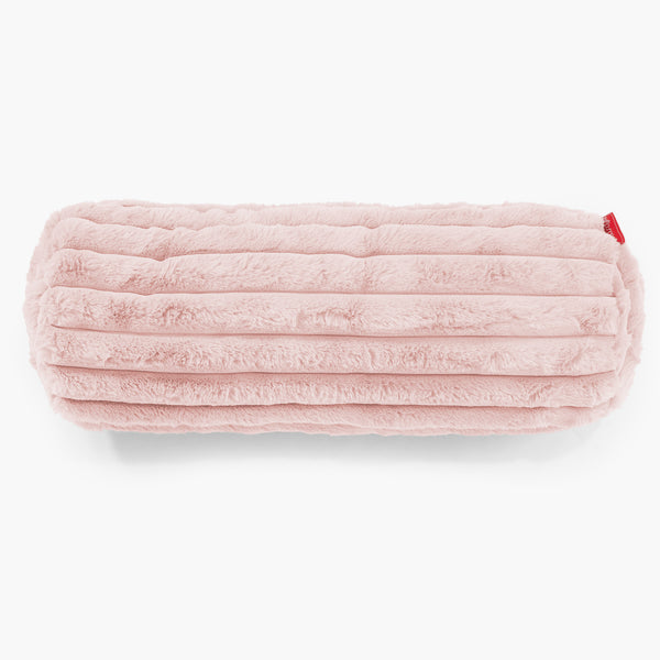 Nackenrolle Dekokissen / Sofa Kissenbezug 20 x 55cm - Ultra Plüsch Cord Pastellrosa 01
