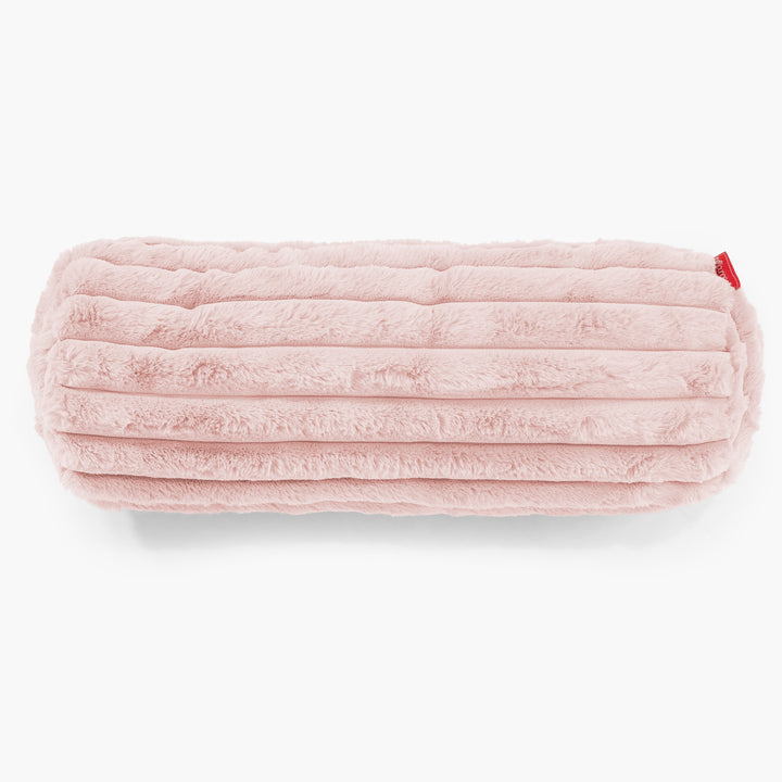 Nackenrolle Dekokissen / Sofa Kissenbezug 20 x 55cm - Ultra Plüsch Cord Pastellrosa 02