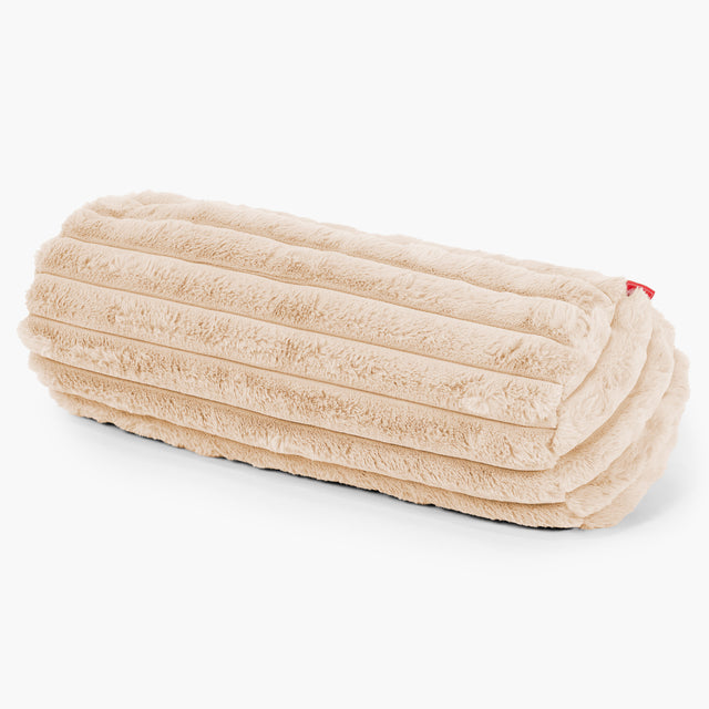 Nackenrolle Dekokissen / Sofa Kissenbezug 20 x 55cm - Ultra Plüsch Cord Pfirsich 01