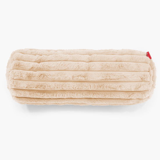 Nackenrolle Dekokissen / Sofa Kissenbezug 20 x 55cm - Ultra Plüsch Cord Pfirsich 02