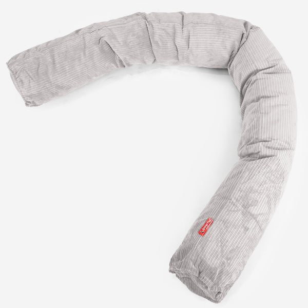 Seitenschläferkissen, CloudSac Latexflocken-Mischung - Nadelstreifencord Stein 01