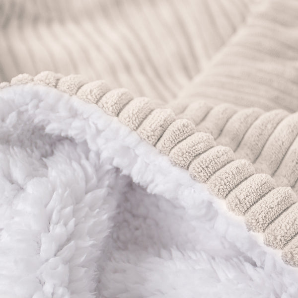 Sherpa-Decke - Cord Elfenbein Fabric Close-up Image