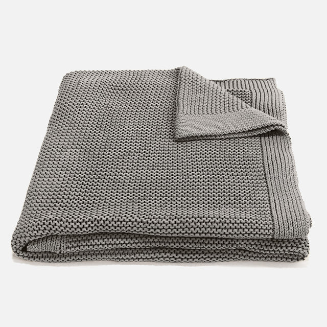 Kuscheldecke / Tagesdecke - 100% Baumwoll Ellos Grau 01
