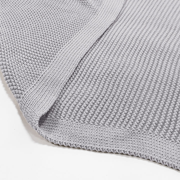 Kuscheldecke / Tagesdecke - 100% Baumwoll Ellos Hellgrau 02