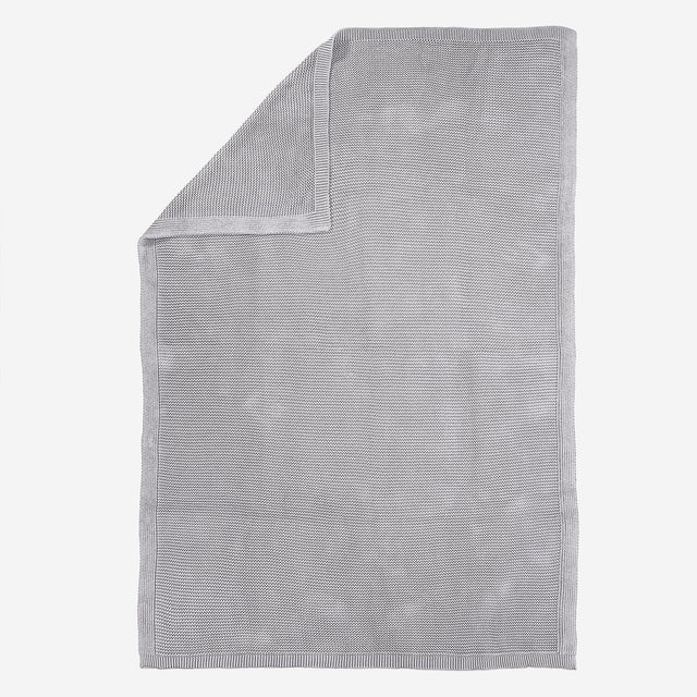Kuscheldecke / Tagesdecke - 100% Baumwoll Ellos Hellgrau 03
