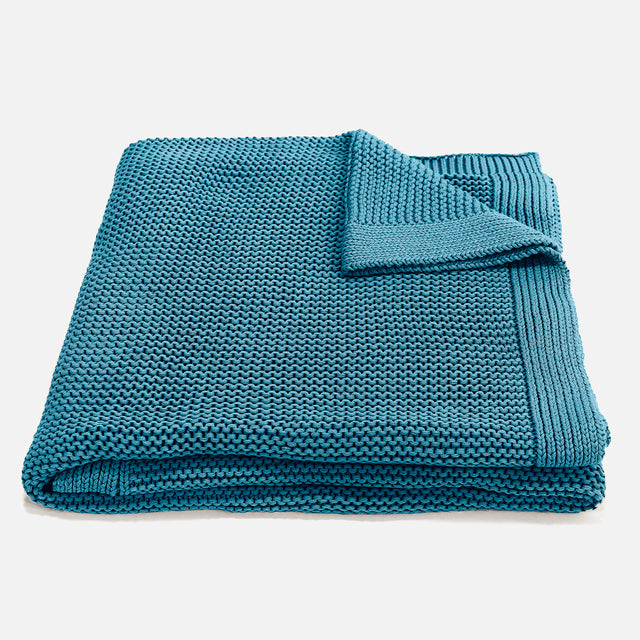 Kuscheldecke / Tagesdecke - 100% Baumwoll Ellos Türkis 01