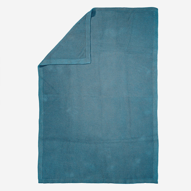 Kuscheldecke / Tagesdecke - 100% Baumwoll Ellos Türkis 03