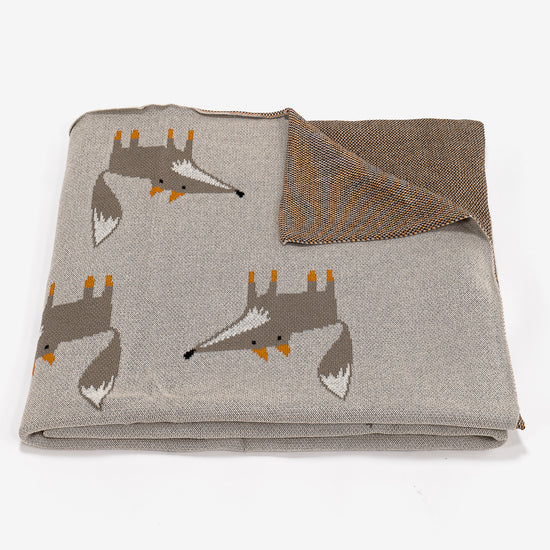 Kuscheldecke / Tagesdecke - 100% Baumwoll Fuchs 01