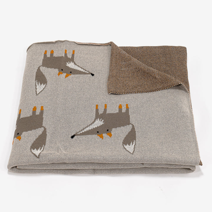 Kuscheldecke / Tagesdecke - 100% Baumwoll Fuchs 01