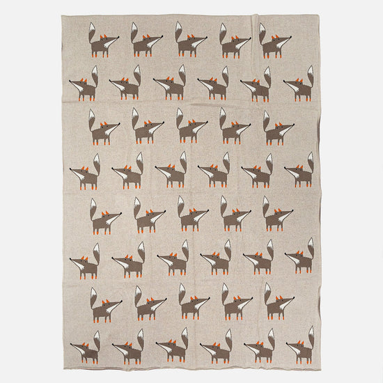 Kuscheldecke / Tagesdecke - 100% Baumwoll Fuchs 03