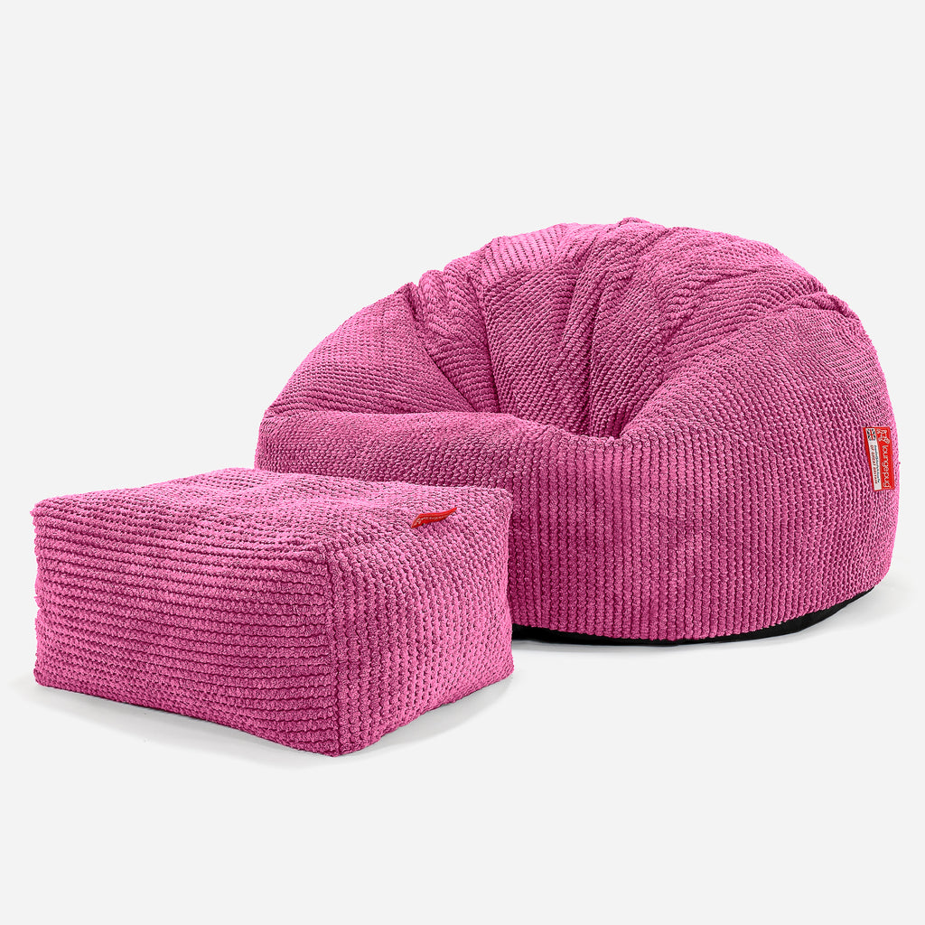 Klassischer Sitzsack Sessel - Pom-Pom Pink 02