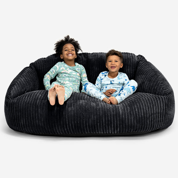 Riesen Bubble Kinder Sofa 2-14 Jahre - Cord Schwarz 01