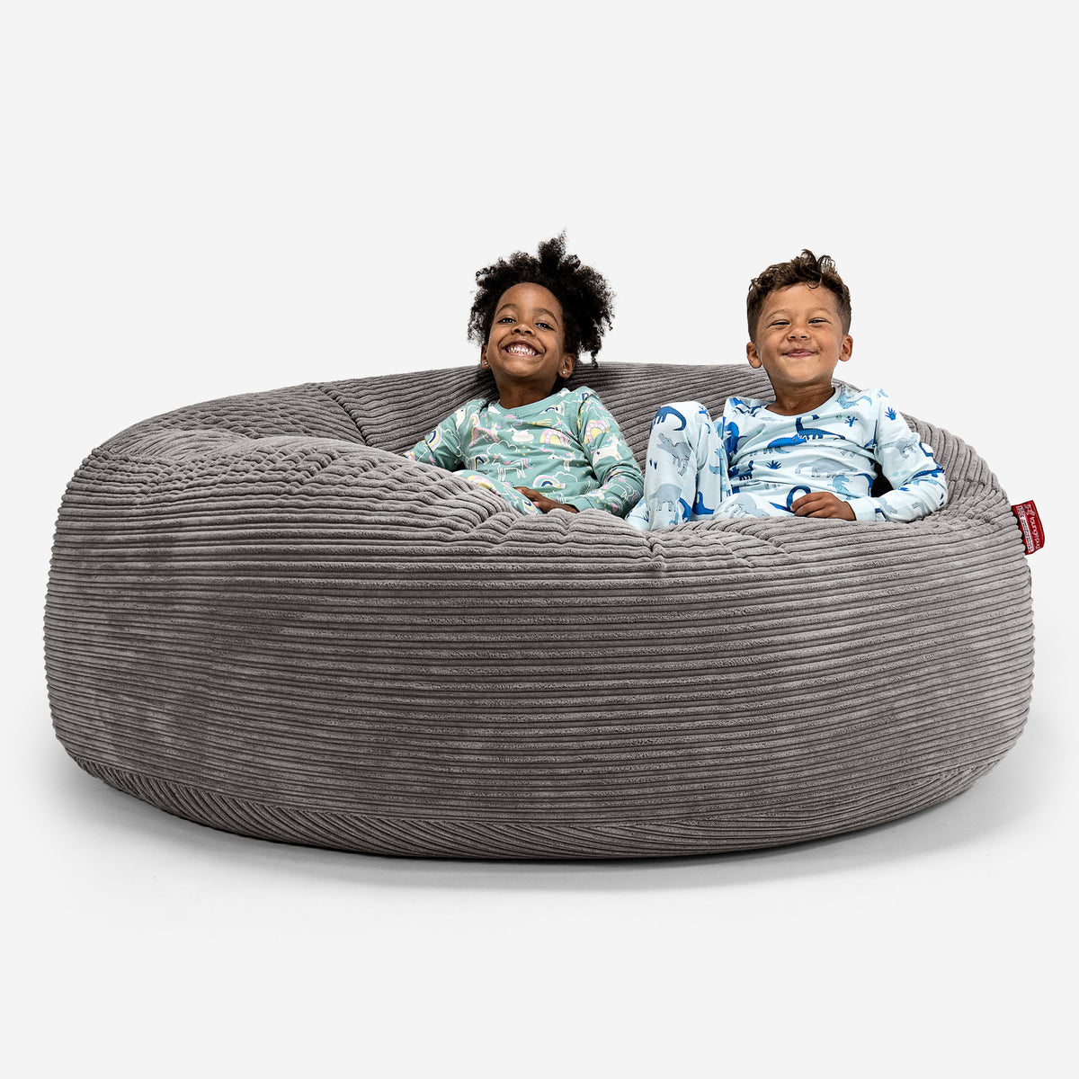 Hoopyosms Kinder Sitzsack Mit Fußhocker - Ergonomisches Relax-Sofa Grau 58x35x43cm