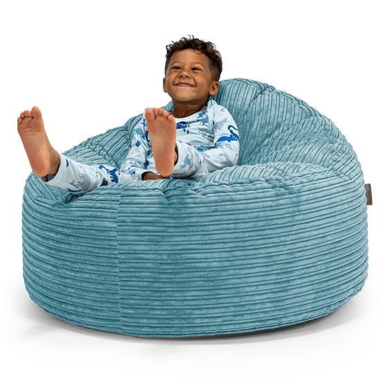 Riesen Kuschel Sitzsack für Kinder 3-8 Jahre - Cord Türkis 01