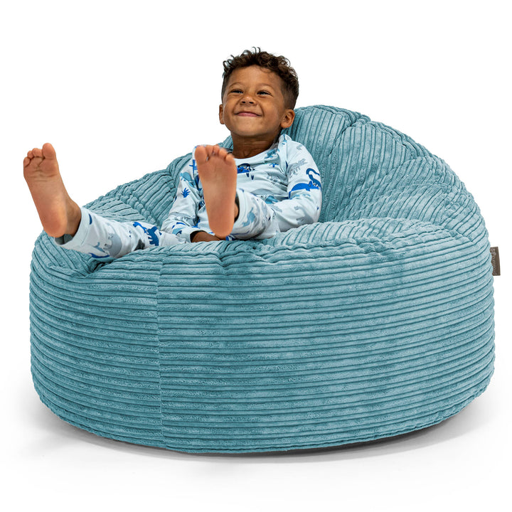 Riesen Kuschel Sitzsack für Kinder 3-8 Jahre - Cord Türkis 01
