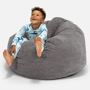 Riesen Kuschel Sitzsack für Kinder 3-8 Jahre - Pom-Pom Anthrazit