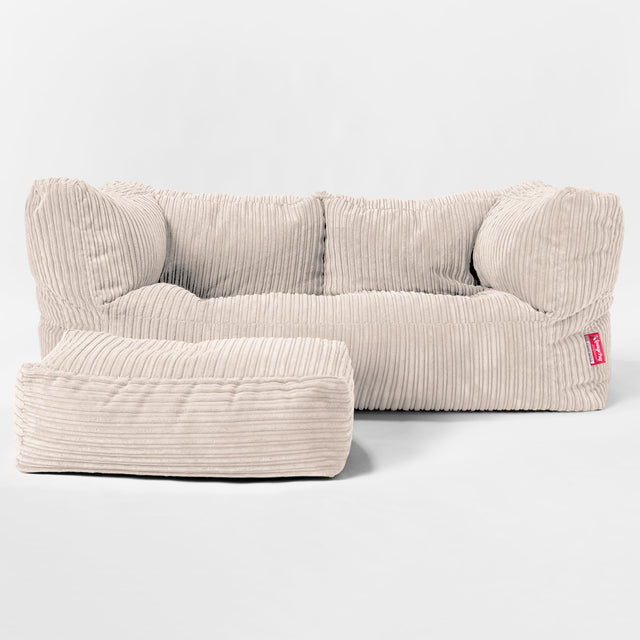 Riesen Albert Kinder Sitzsack Sofa 3-14 Jahre - Cord Creme 02
