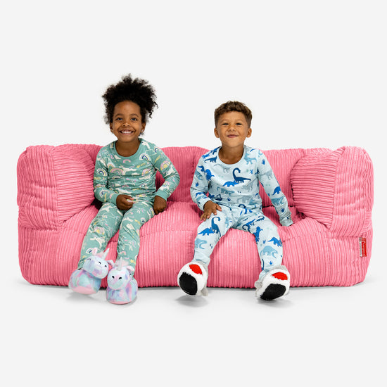 Riesen Albert Kinder Sitzsack Sofa 3-14 Jahre - Cord Koralle 01