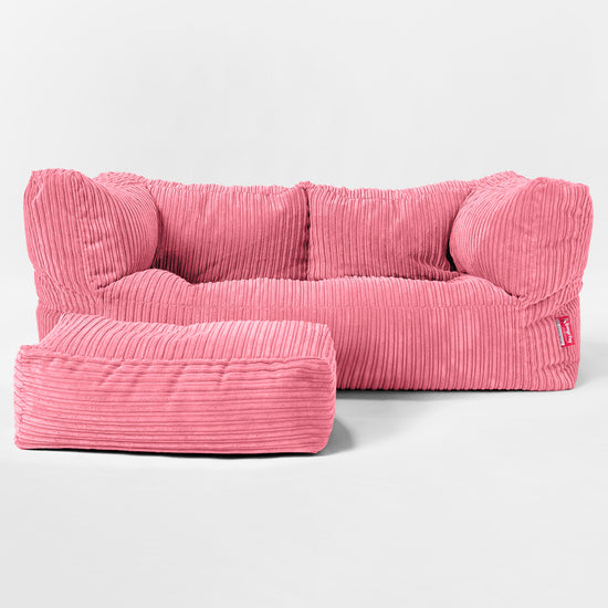 Riesen Albert Kinder Sitzsack Sofa 3-14 Jahre - Cord Koralle 02