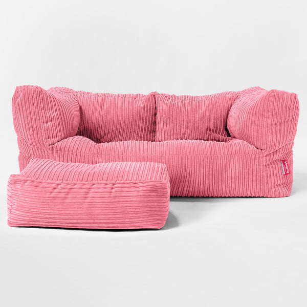 Riesen Albert Kinder Sitzsack Sofa 3-14 Jahre - Cord Koralle 01