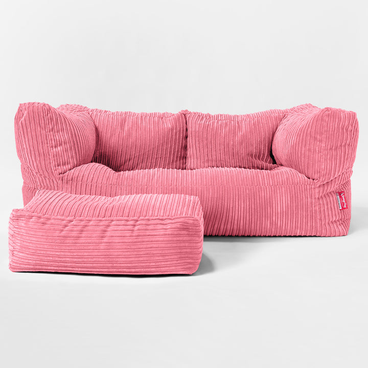 Riesen Albert Kinder Sitzsack Sofa 3-14 Jahre - Cord Koralle 02