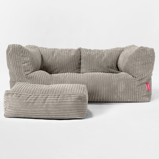 Riesen Albert Kinder Sitzsack Sofa 3-14 Jahre - Cord Nerzfarben 02