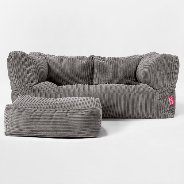 Riesen Albert Kinder Sitzsack Sofa 3-14 Jahre - Cord Schiefergrau 01