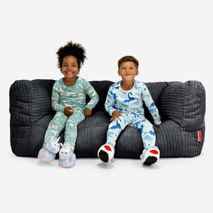 Riesen Albert Kinder Sitzsack Sofa 3-14 Jahre - Cord Schwarz