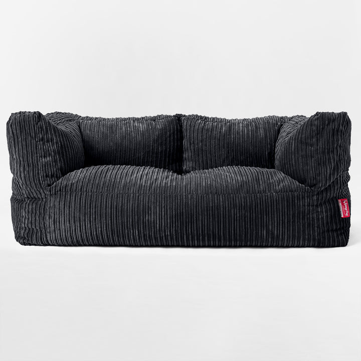 Riesen Albert Kinder Sitzsack Sofa 3-14 Jahre - Cord Schwarz 03